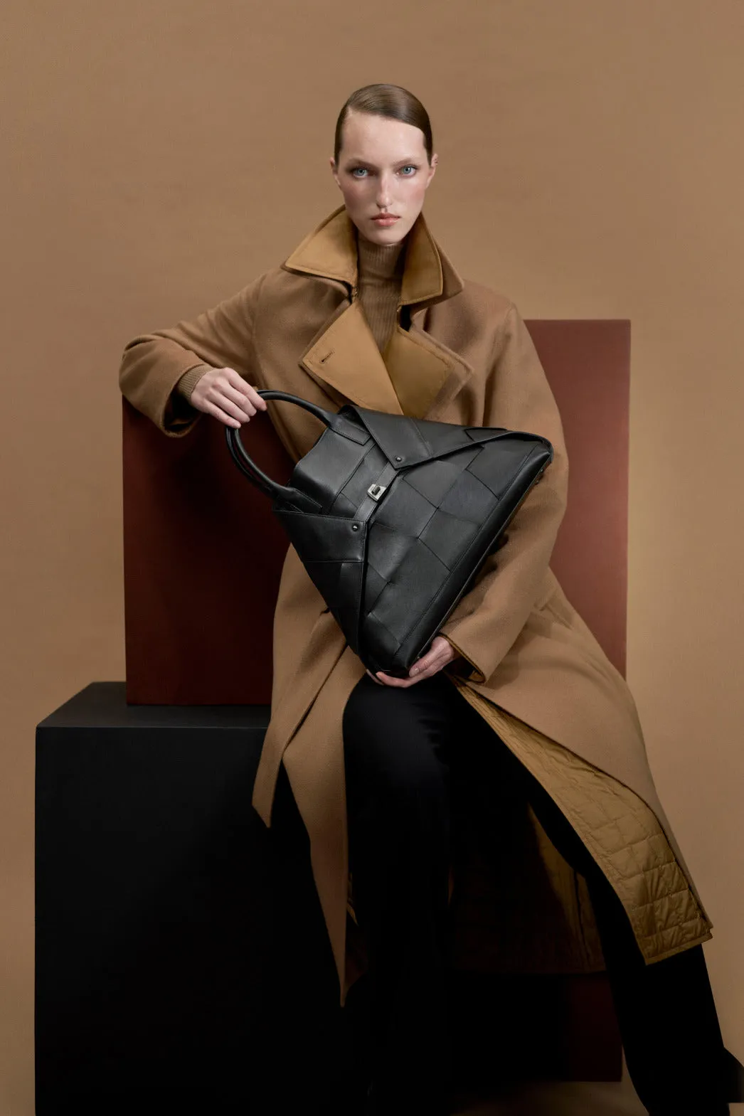 100% Cashmere Wrap Coat in Trench Style