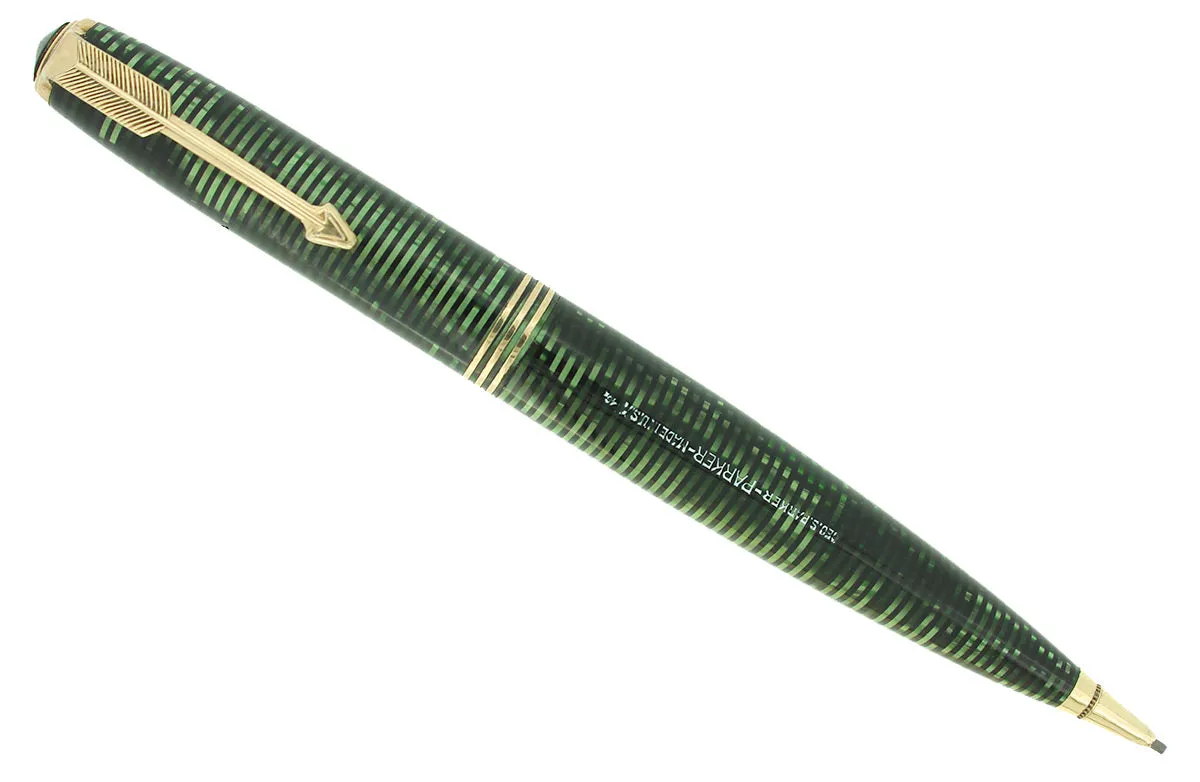 1936 PARKER VACUMATIC EMERALD PEARL OVERSIZE MECHANICAL PENCIL RESTORED