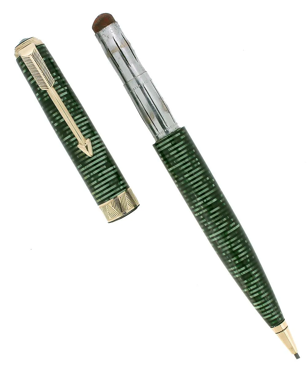 1937 PARKER VACUMATIC SENIOR MAXIMA EMERALD PEARL MECHANICAL PENCIL RESTORED