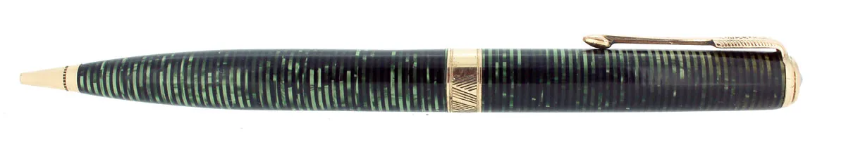 1938 PARKER VACUMATIC SENIOR MAXIMA EMERALD PEARL MECHANICAL PENCIL RESTORED