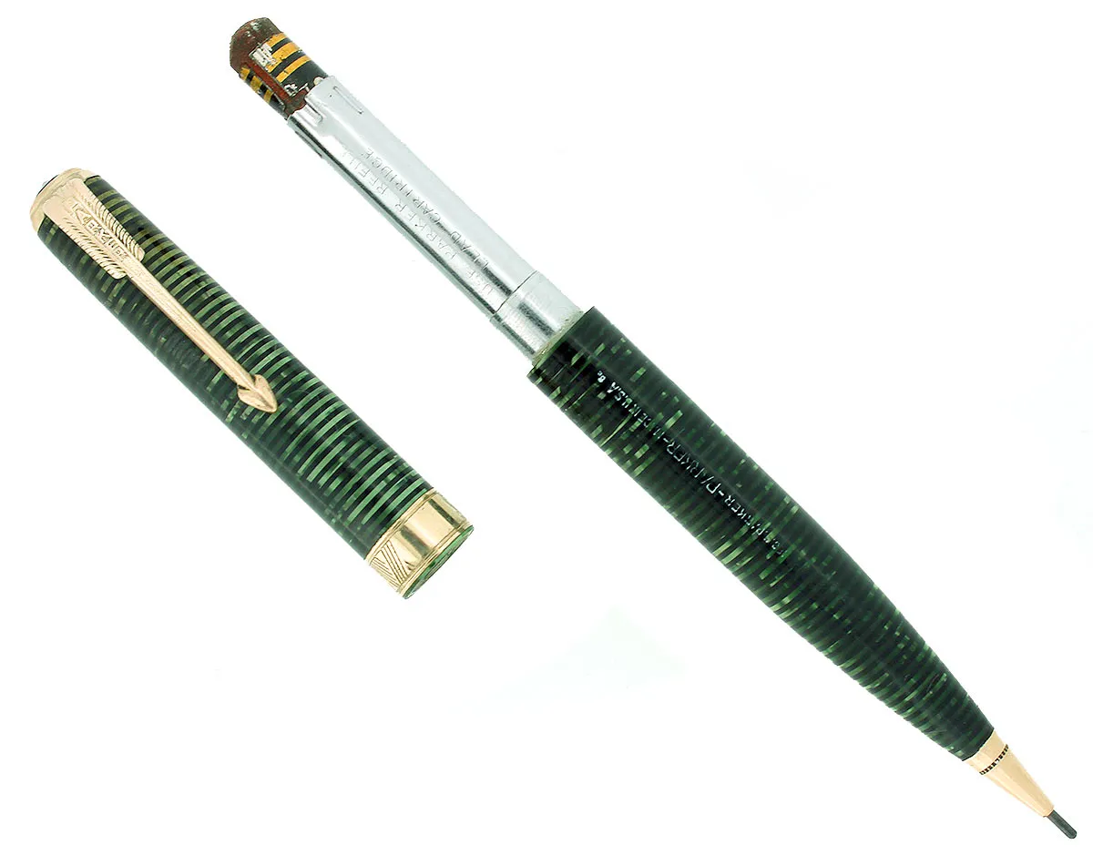 1938 PARKER VACUMATIC SENIOR MAXIMA EMERALD PEARL MECHANICAL PENCIL RESTORED