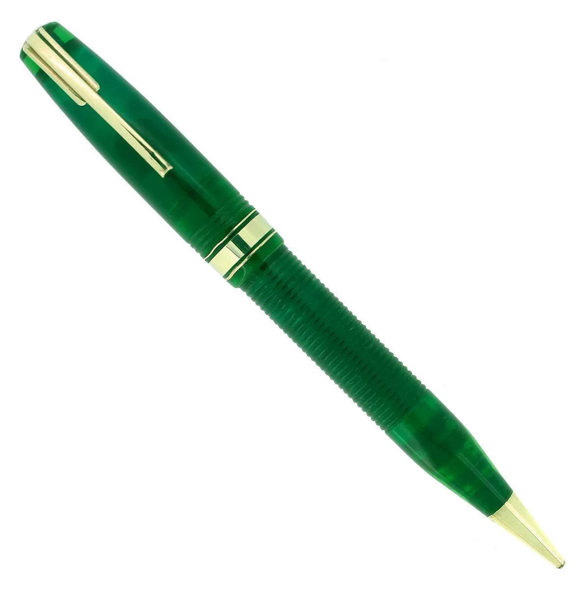 1940 WATERMAN 100 HUNDRED YEAR TRANSPARENT GREEN RIBBED PENCIL