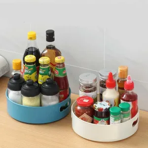 360 Rotating Kitchen Storage Tray (Off White)