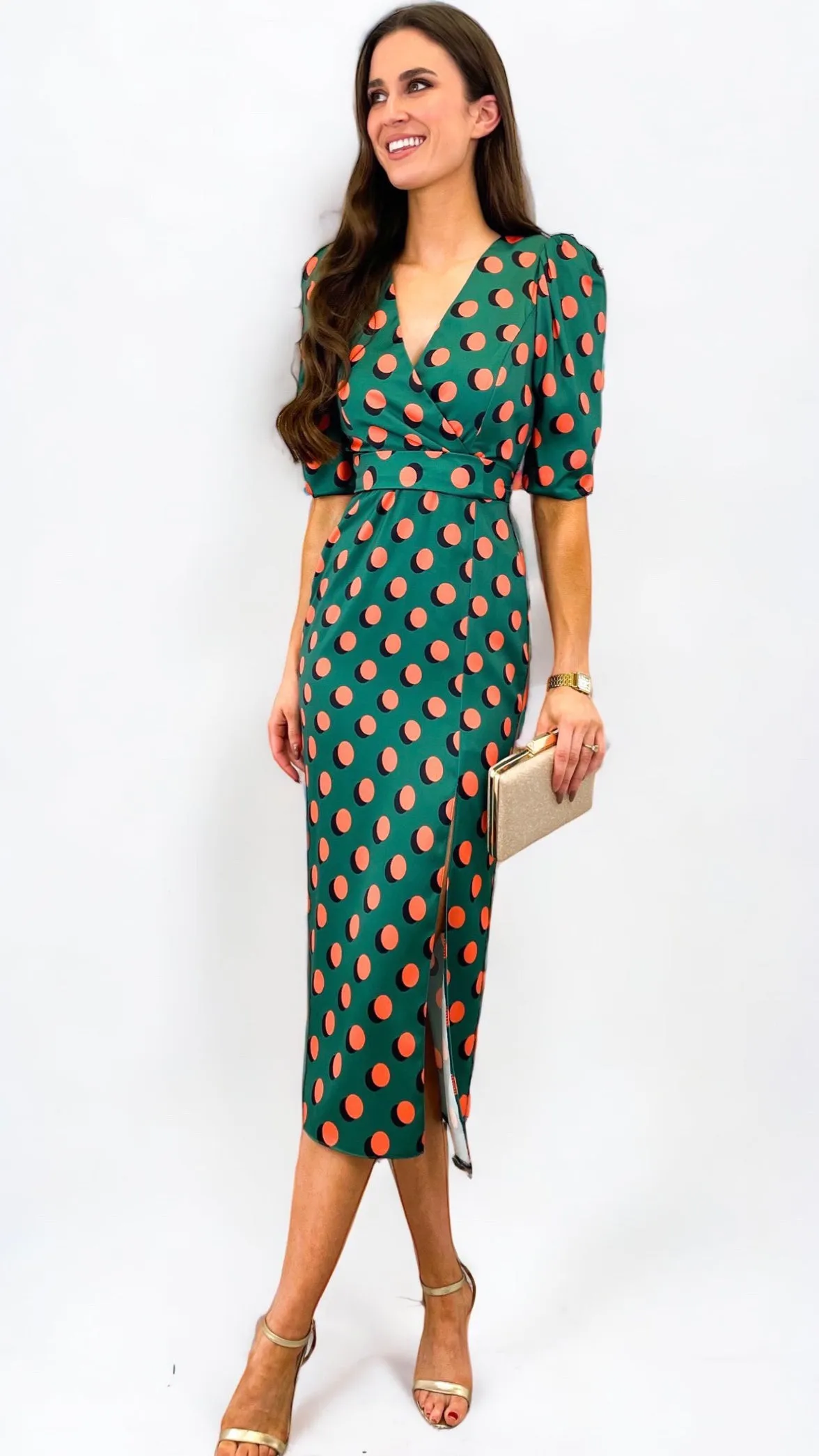 4-A1140 Ainsley Polka Pencil Dress