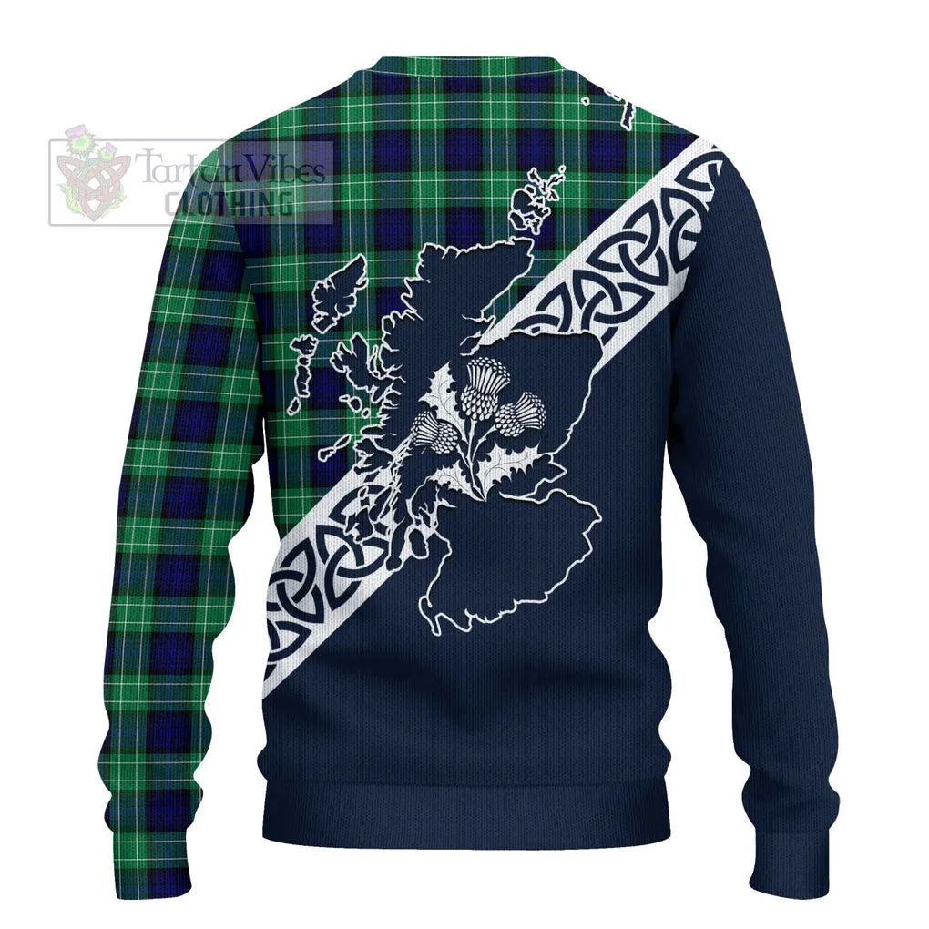 Abercrombie Tartan Ugly Sweater Featuring Thistle and Scotland Map