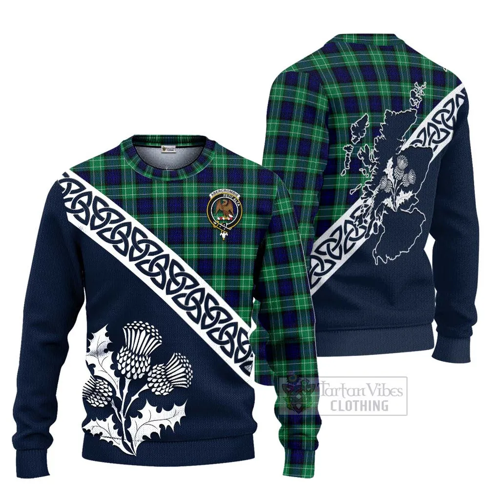 Abercrombie Tartan Ugly Sweater Featuring Thistle and Scotland Map