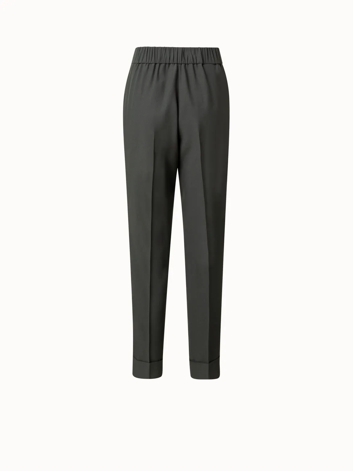 Acetate Viscose Crêpe Tapered Pants