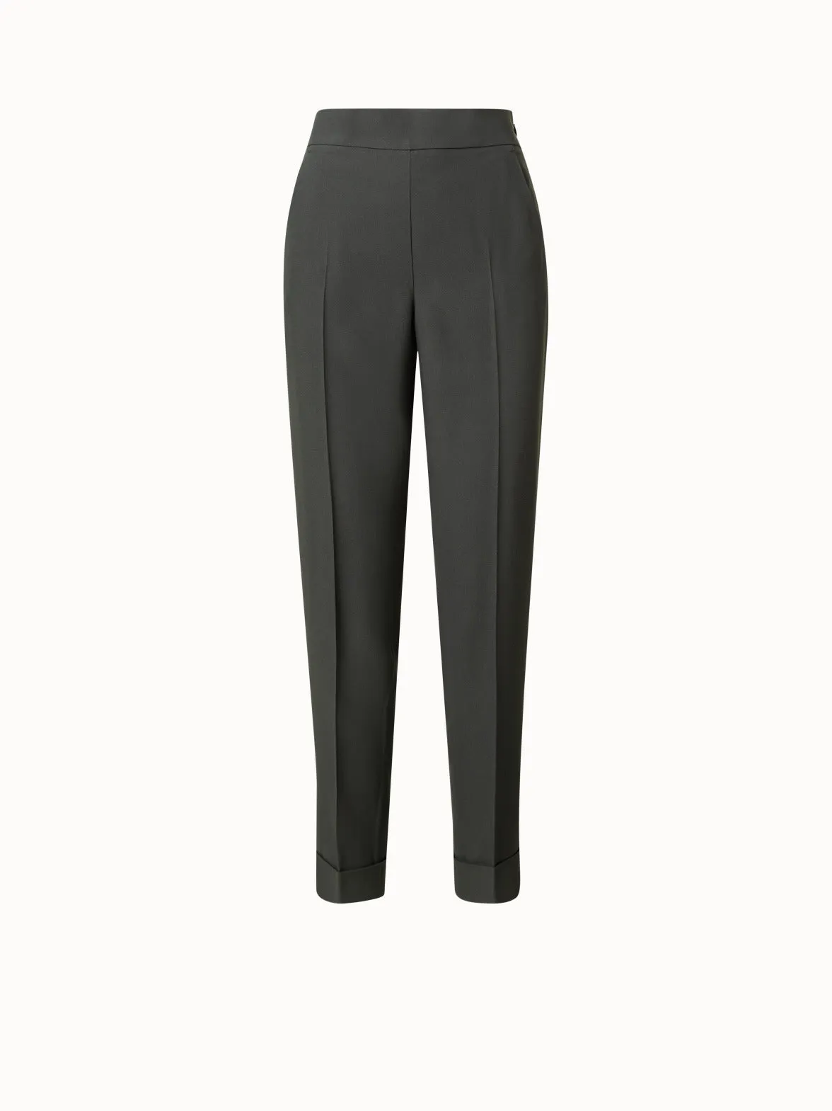 Acetate Viscose Crêpe Tapered Pants