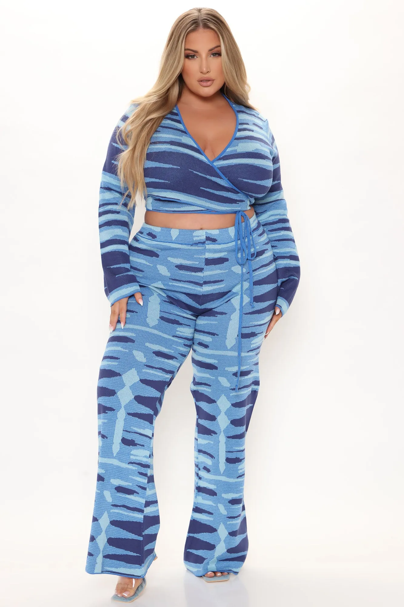 Addilyn Sweater Pant Set - Blue/combo