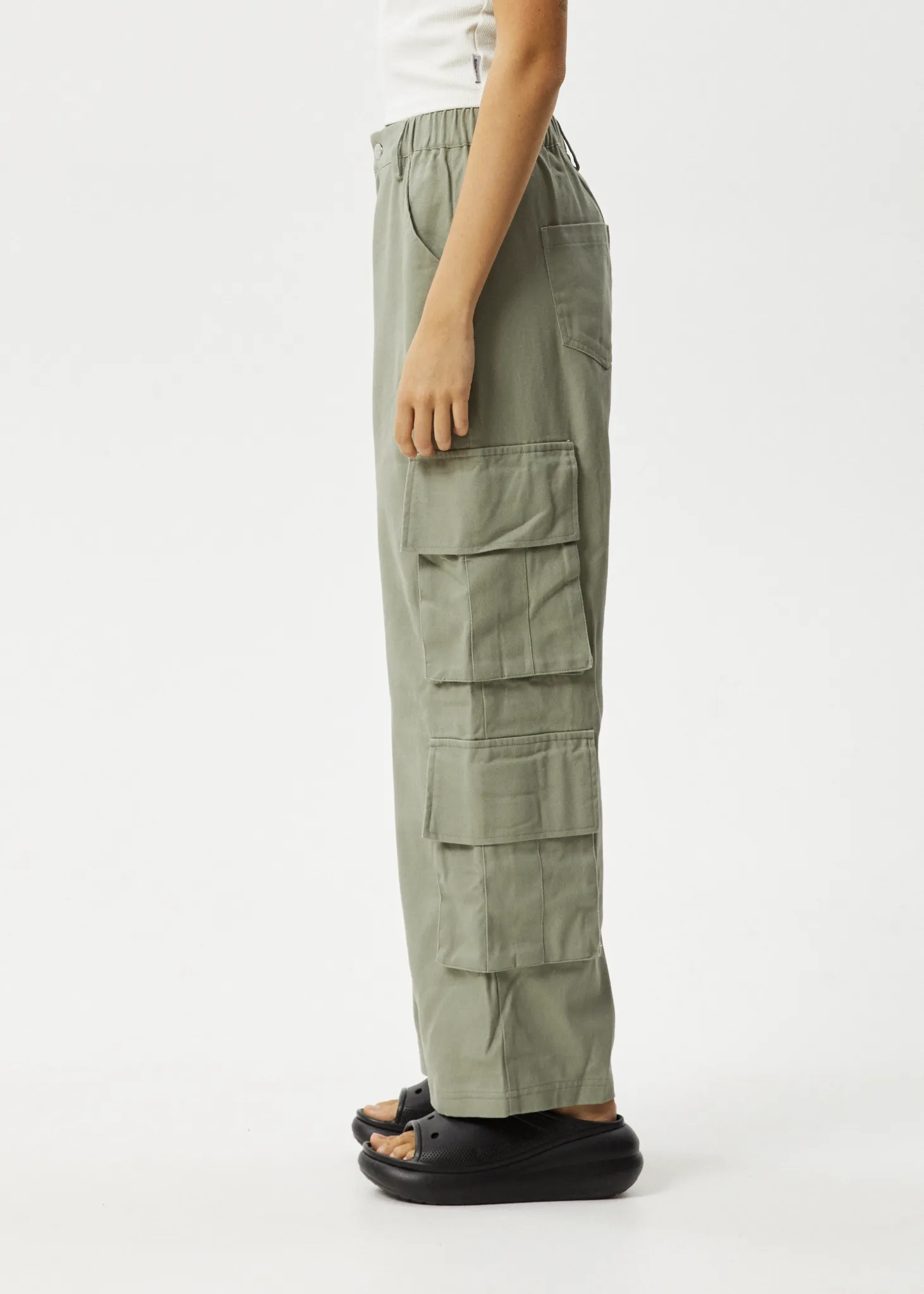 AFENDS Womens Midnight - Cargo Pants - Olive