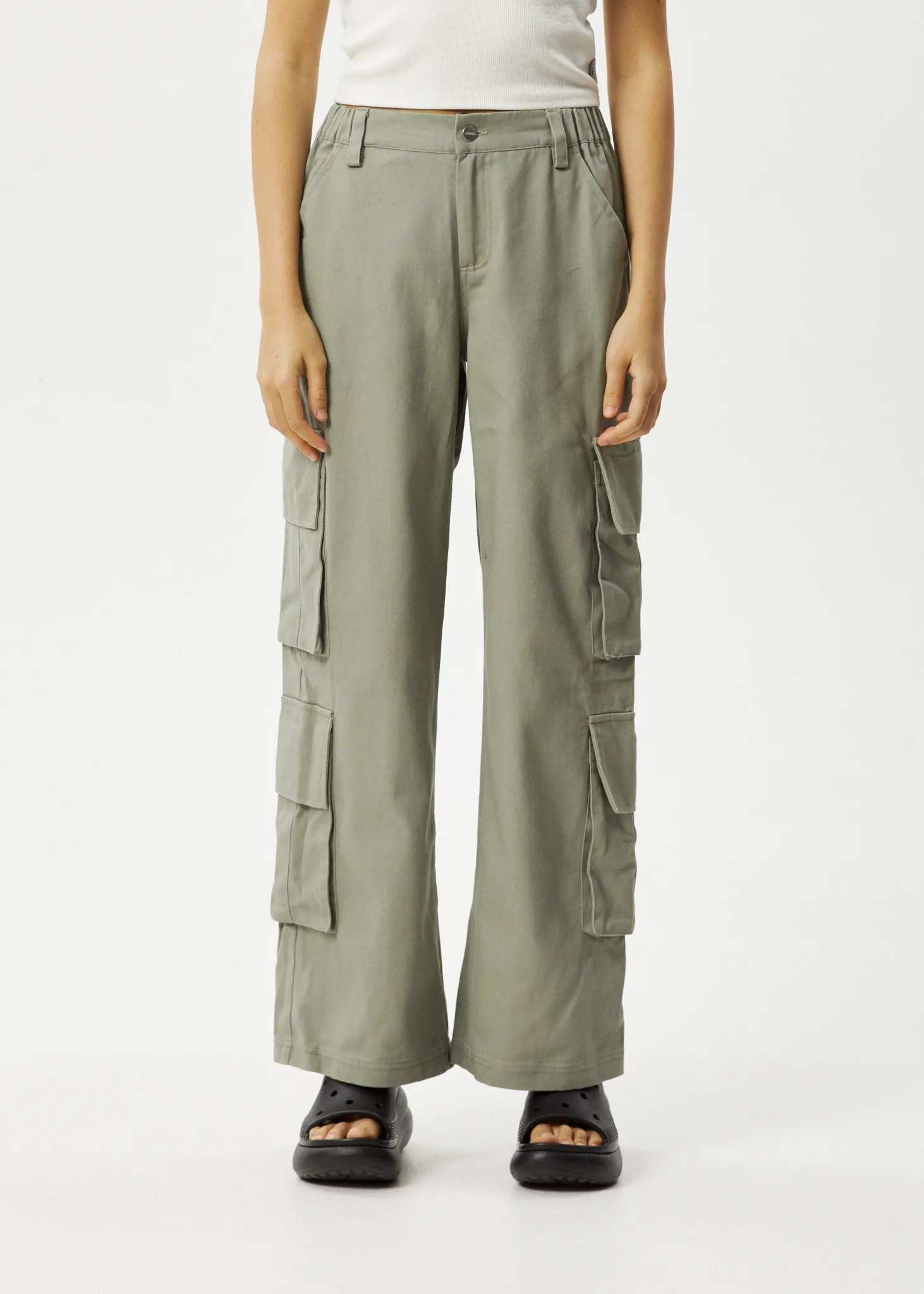 AFENDS Womens Midnight - Cargo Pants - Olive