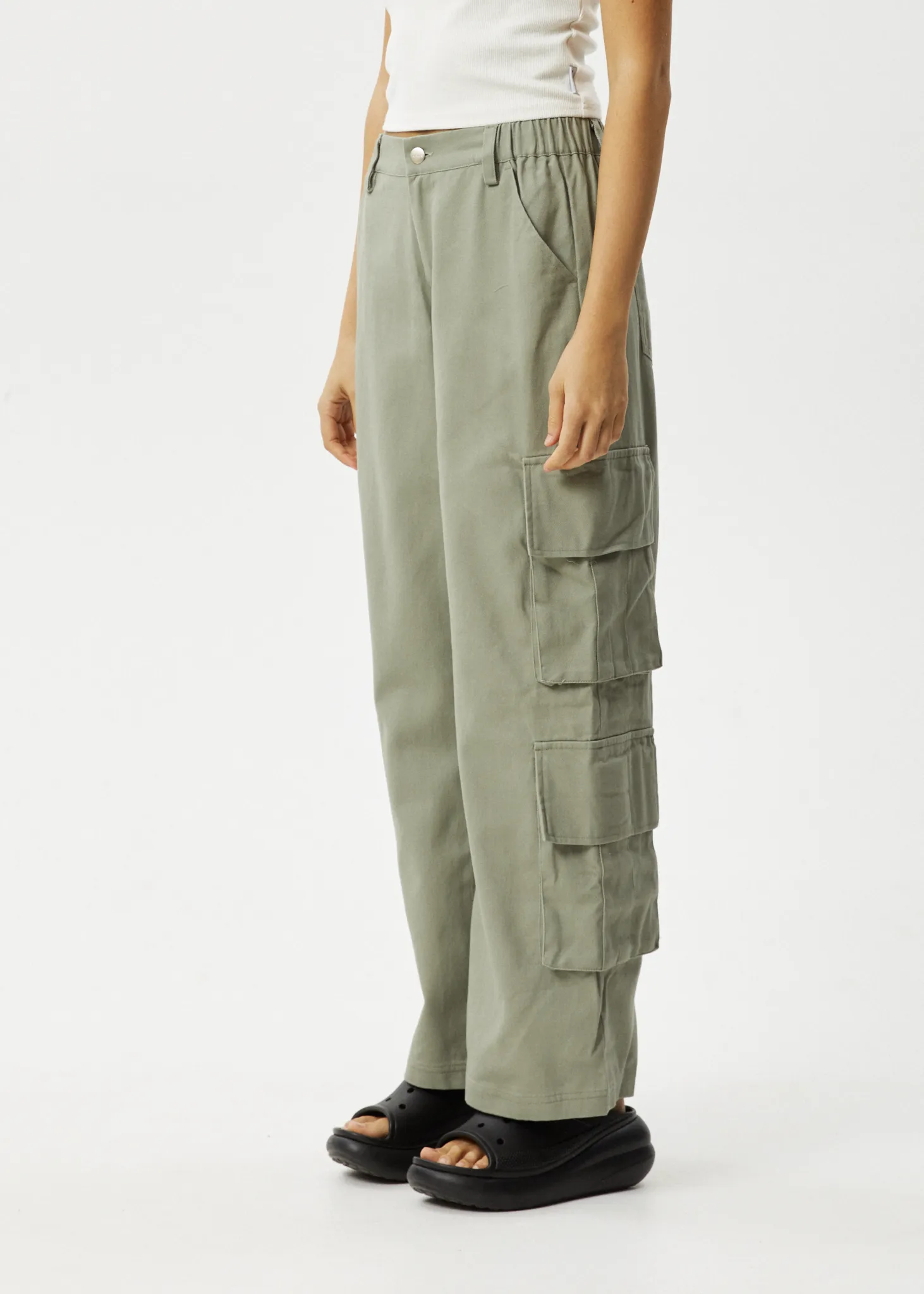 AFENDS Womens Midnight - Cargo Pants - Olive