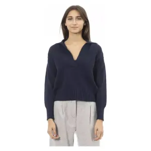 Alpha Studio Blue Wool Women Sweater