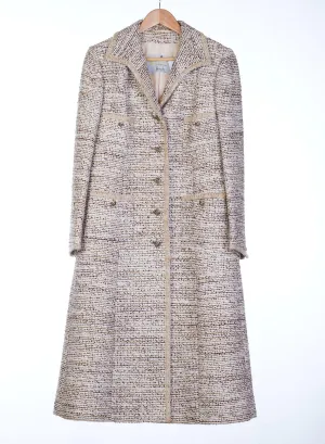 Aquascutum of London at Harrods Wool Cream Flecked Coat UK Size 12