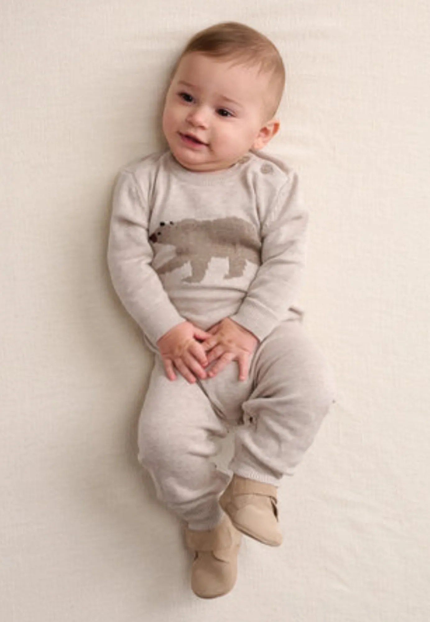 Baby Oatmeal Pull On Sweater Pants