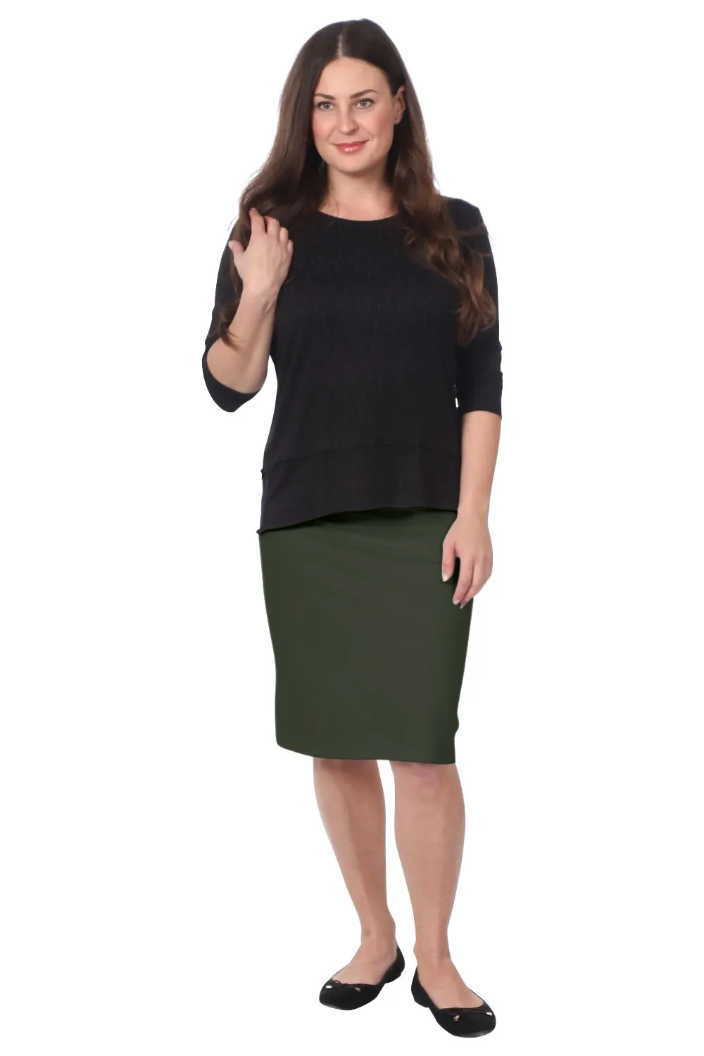 Basic Cotton Pencil Skirt Style 1434