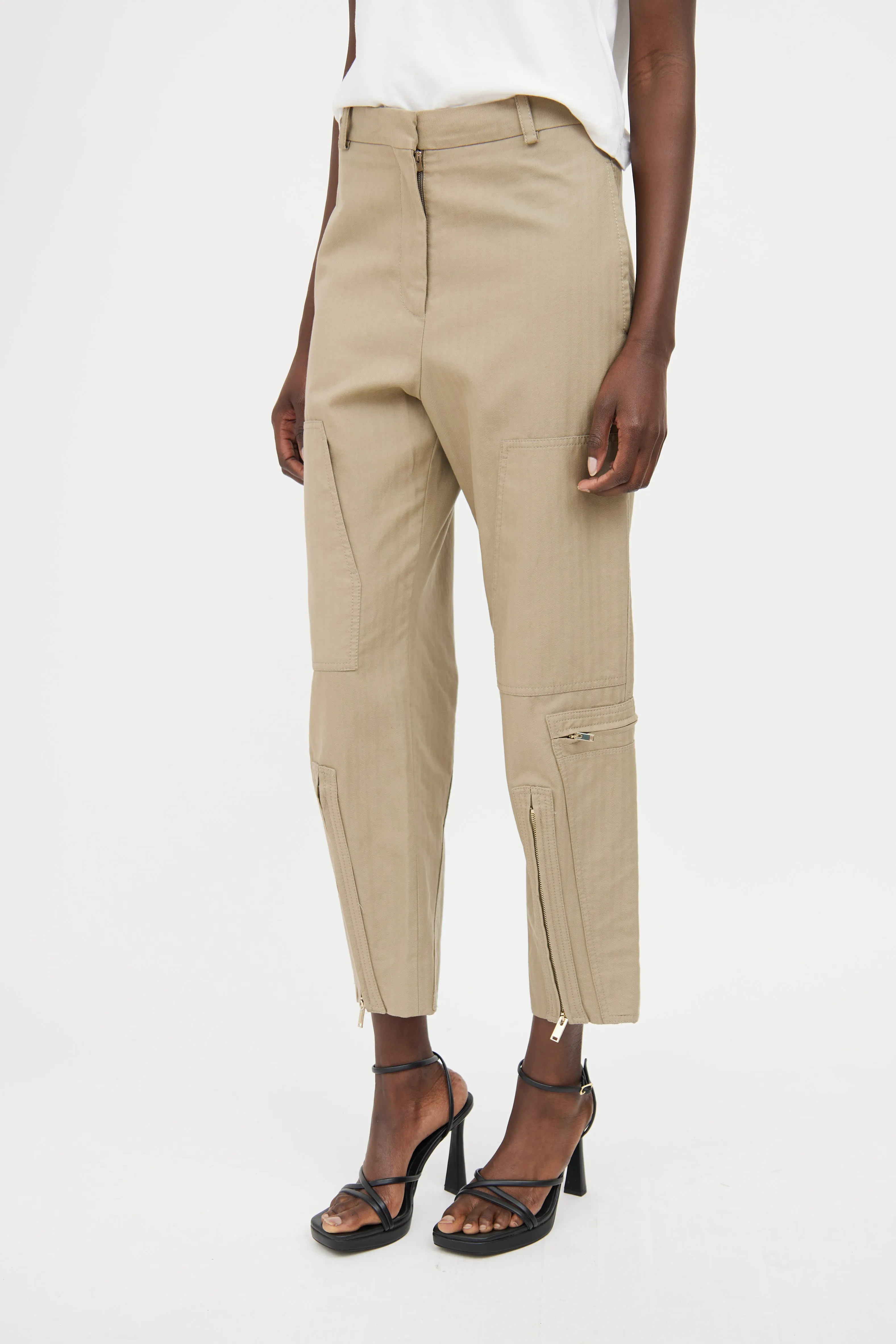 Beige Cargo Trouser