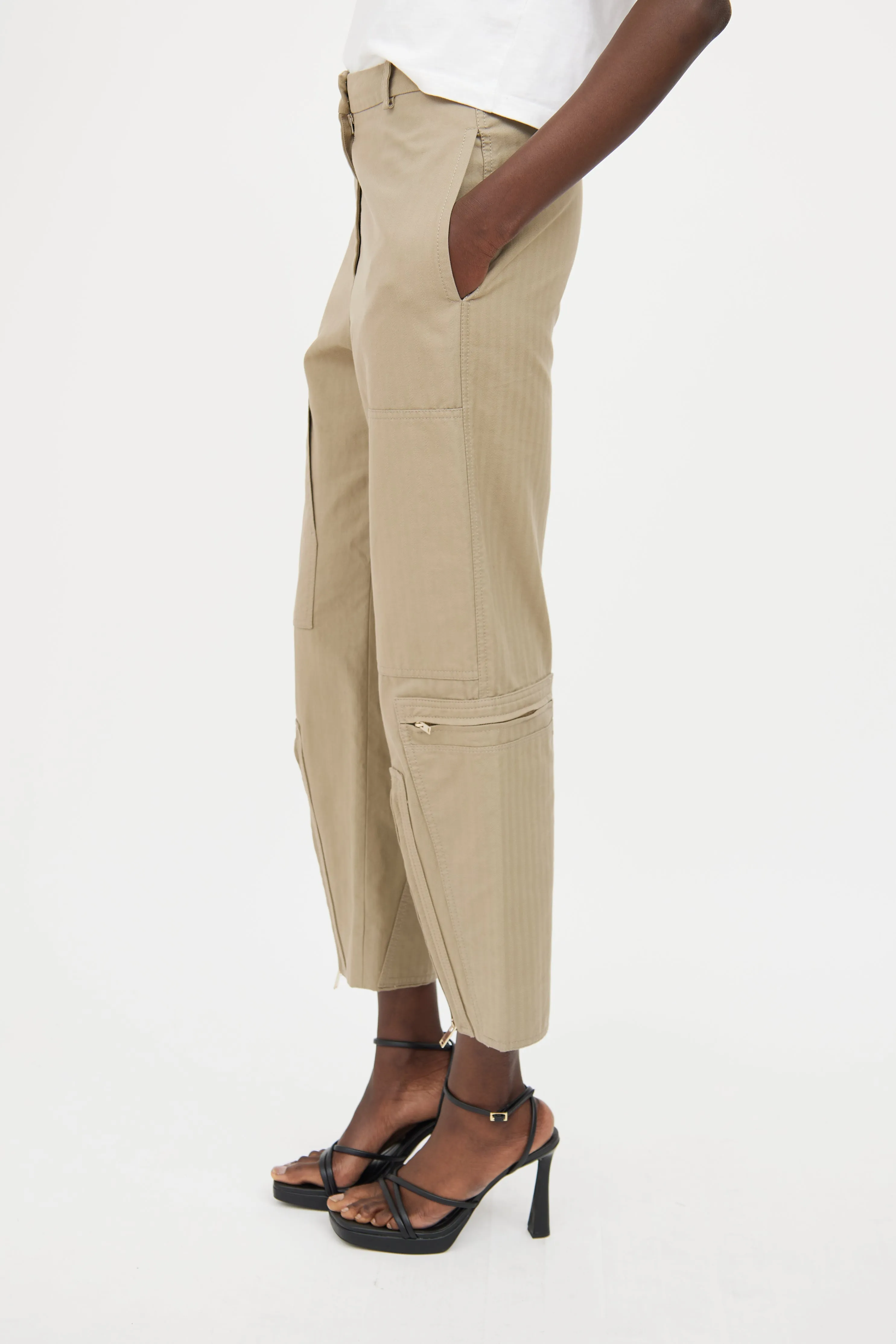 Beige Cargo Trouser