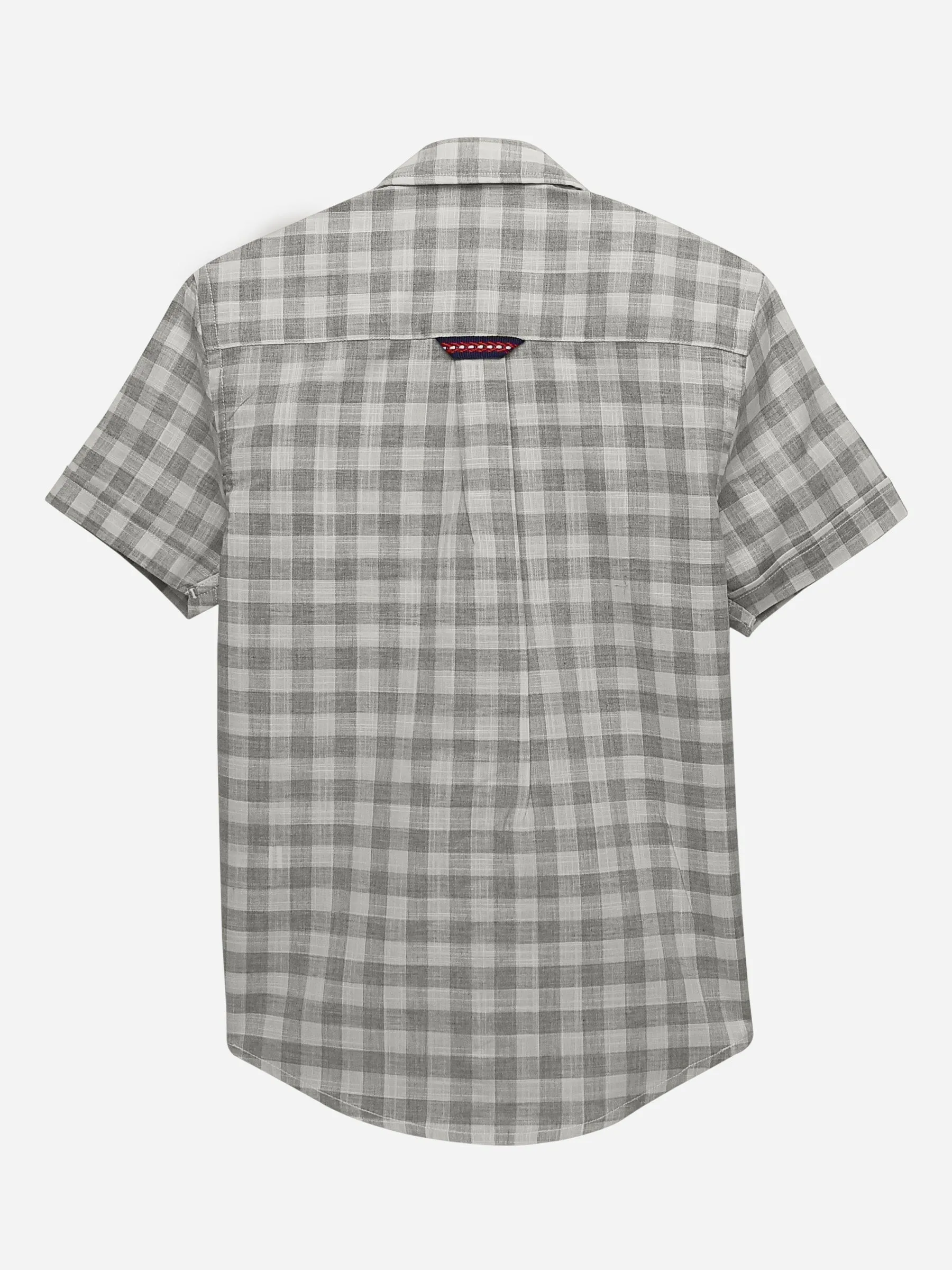 Beige Checkered Button Down Casual Shirt