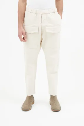 Beige Cotton Cargo Pant