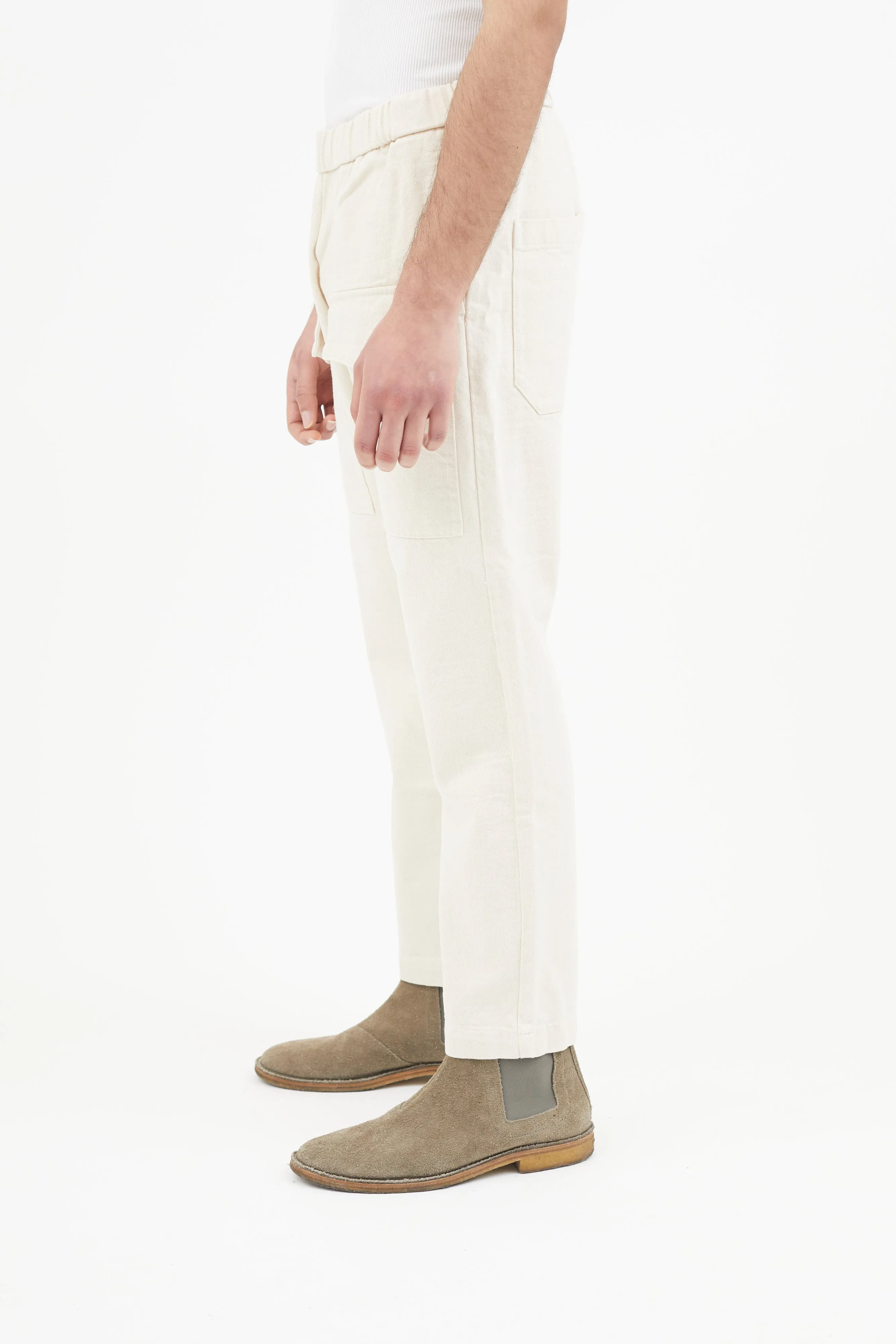 Beige Cotton Cargo Pant