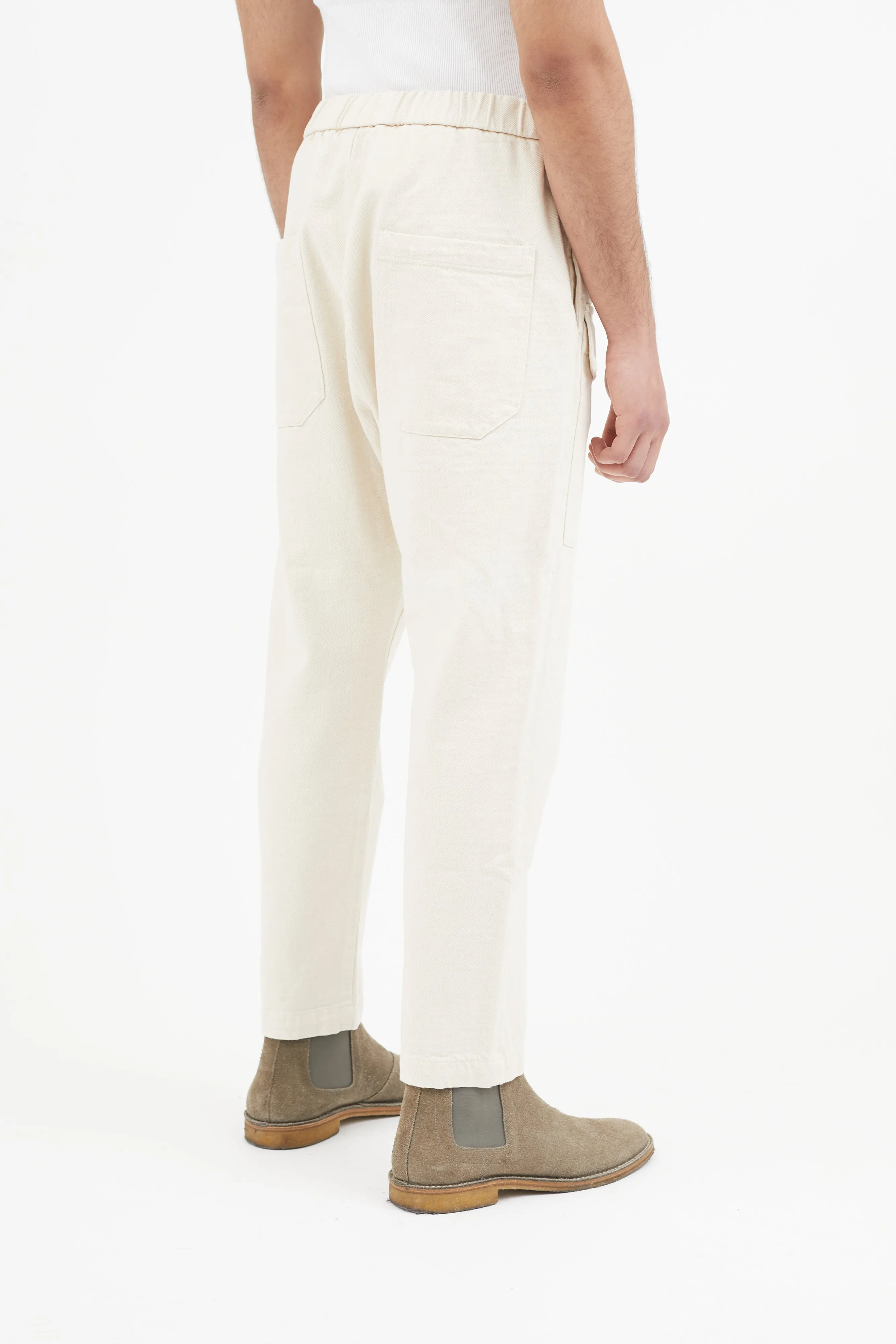 Beige Cotton Cargo Pant