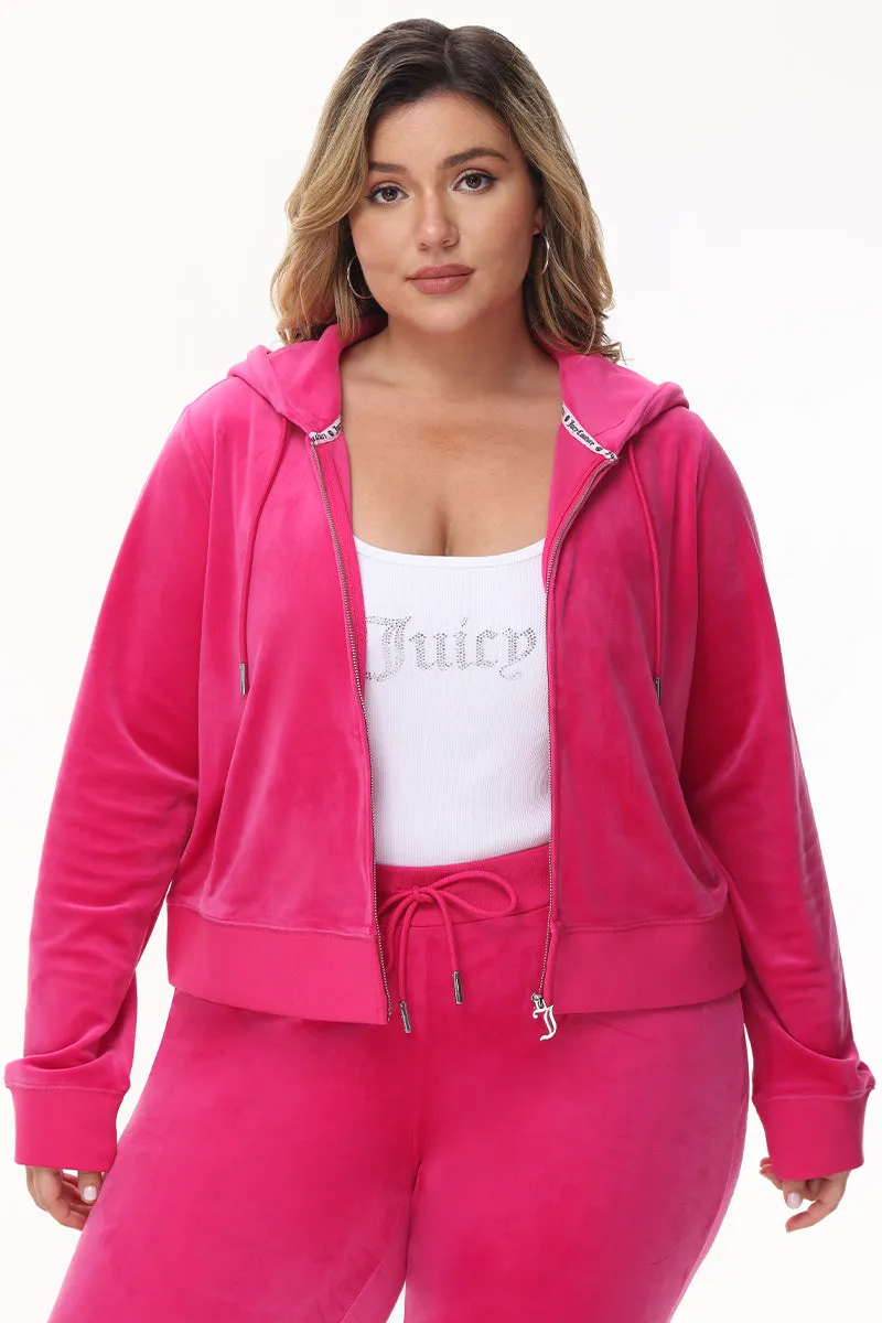 Bestie Big Bling Velour Hoodie