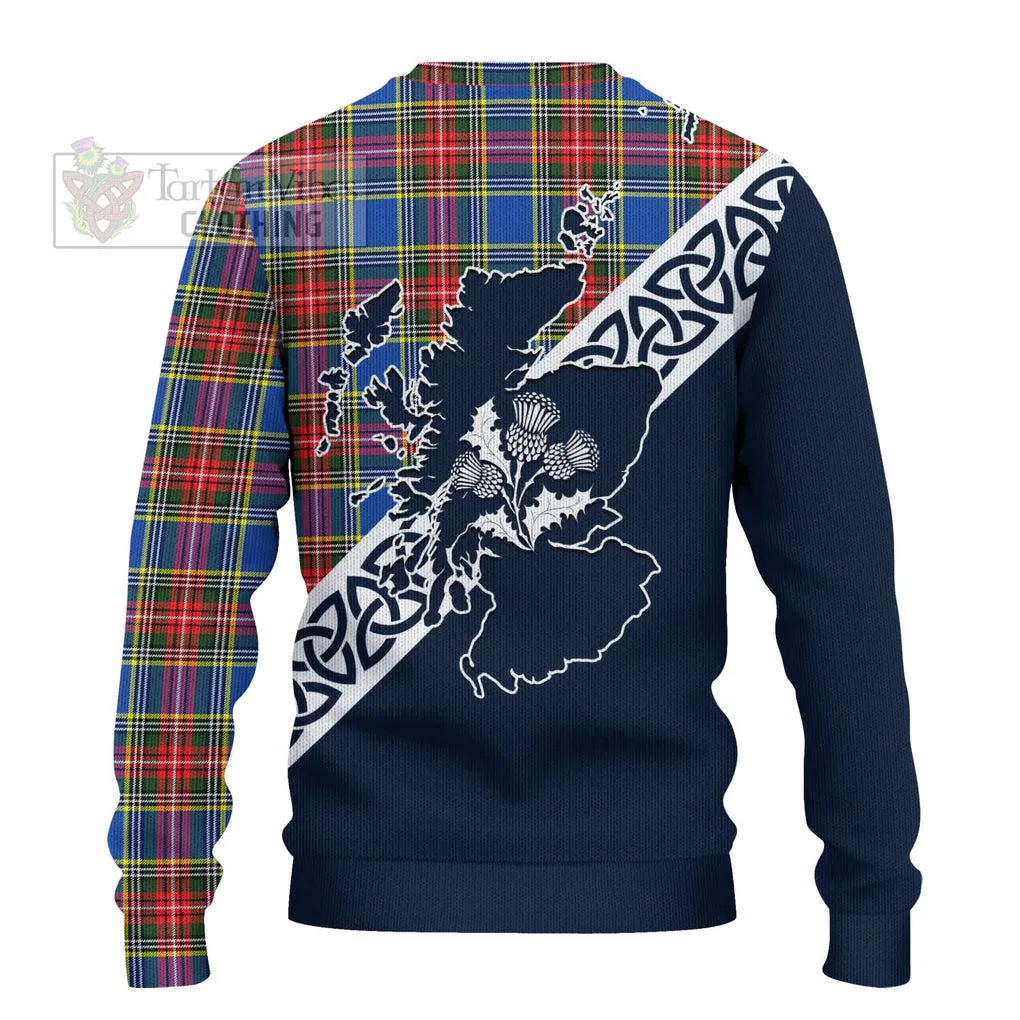 Bethune Tartan Ugly Sweater Featuring Thistle and Scotland Map