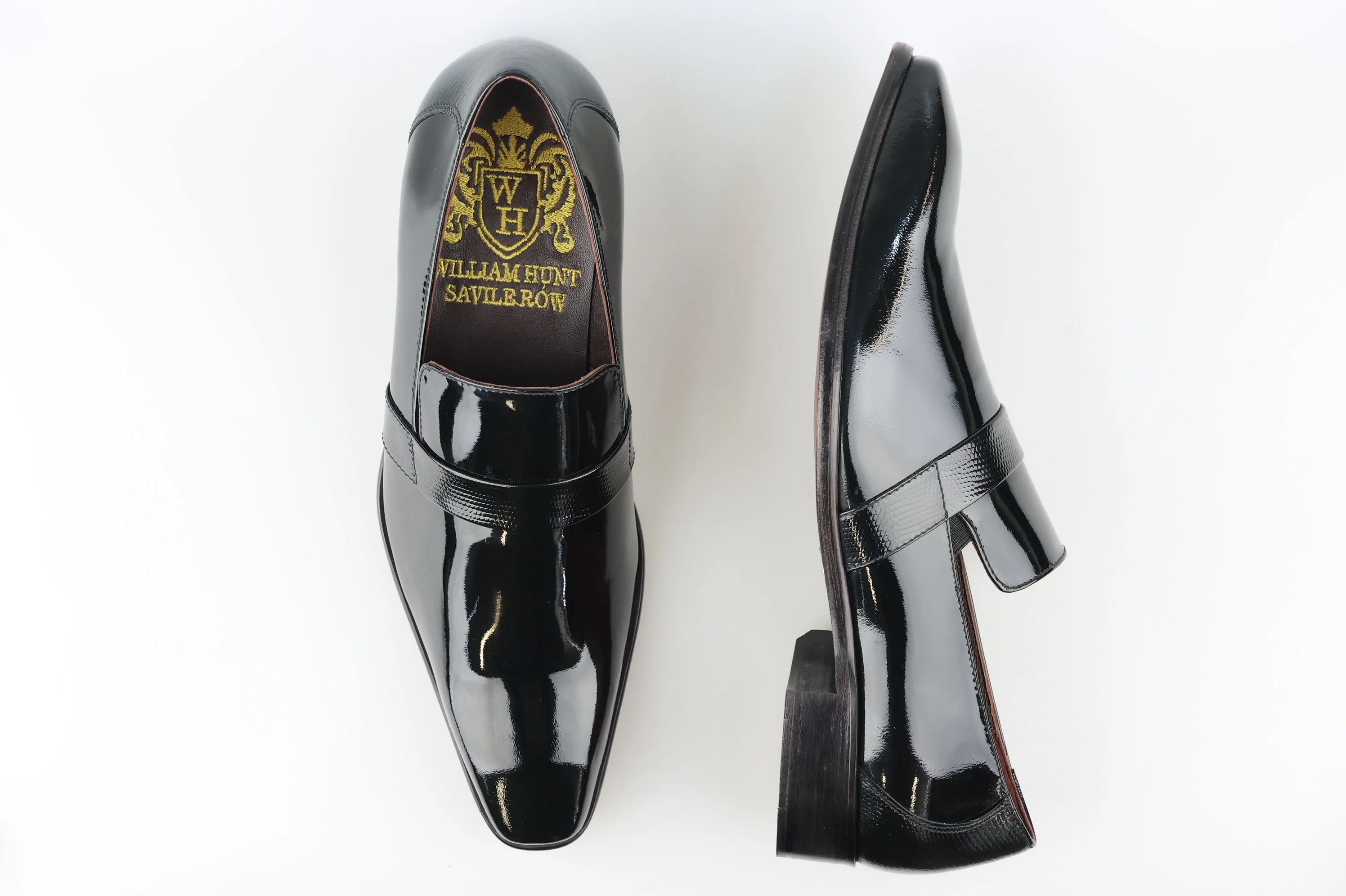 Black Patent Slip-On Lincoln Shoe