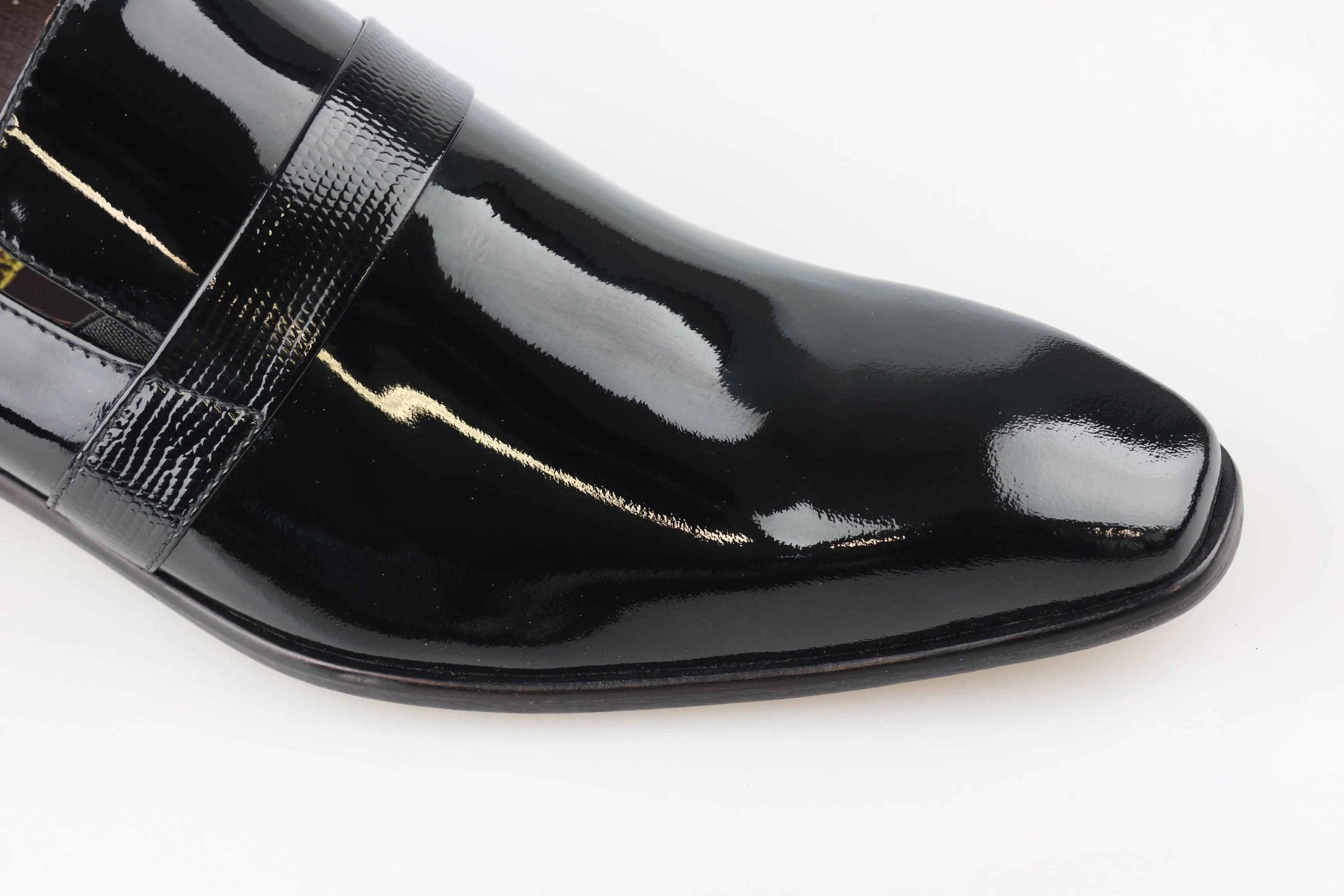 Black Patent Slip-On Lincoln Shoe