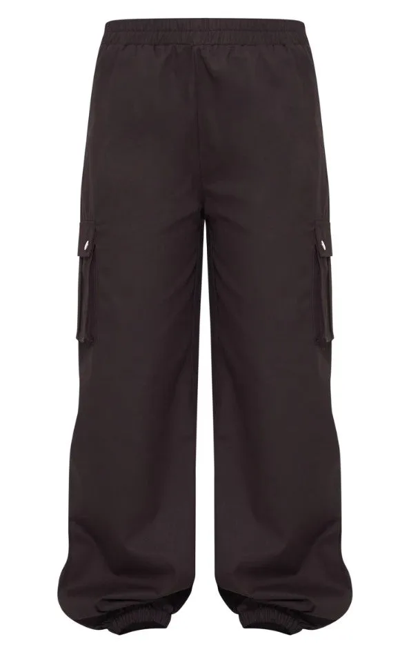 Black Pocket Detail Cargo Trousers