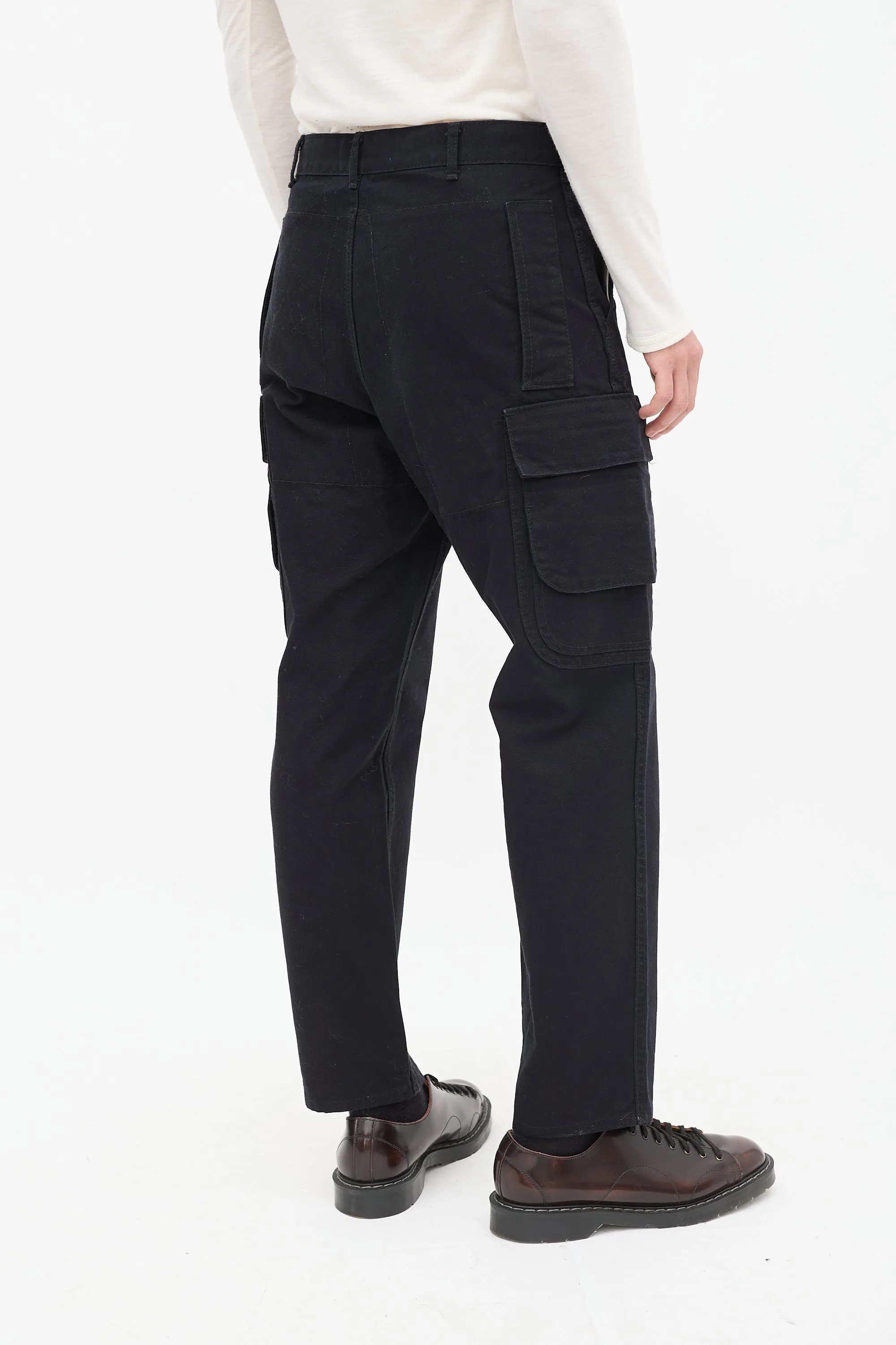 Black Tapered Cargo Trouser