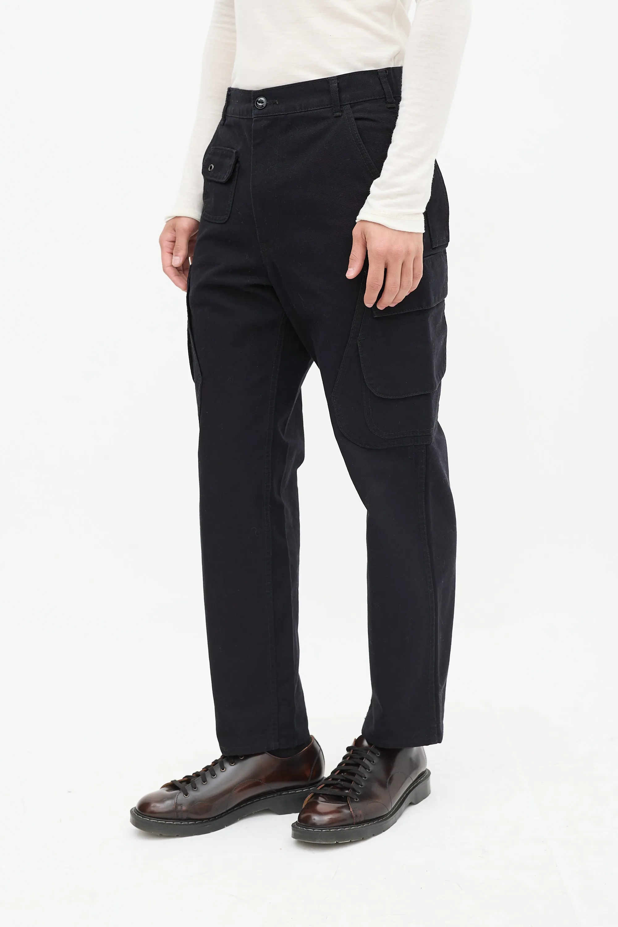 Black Tapered Cargo Trouser