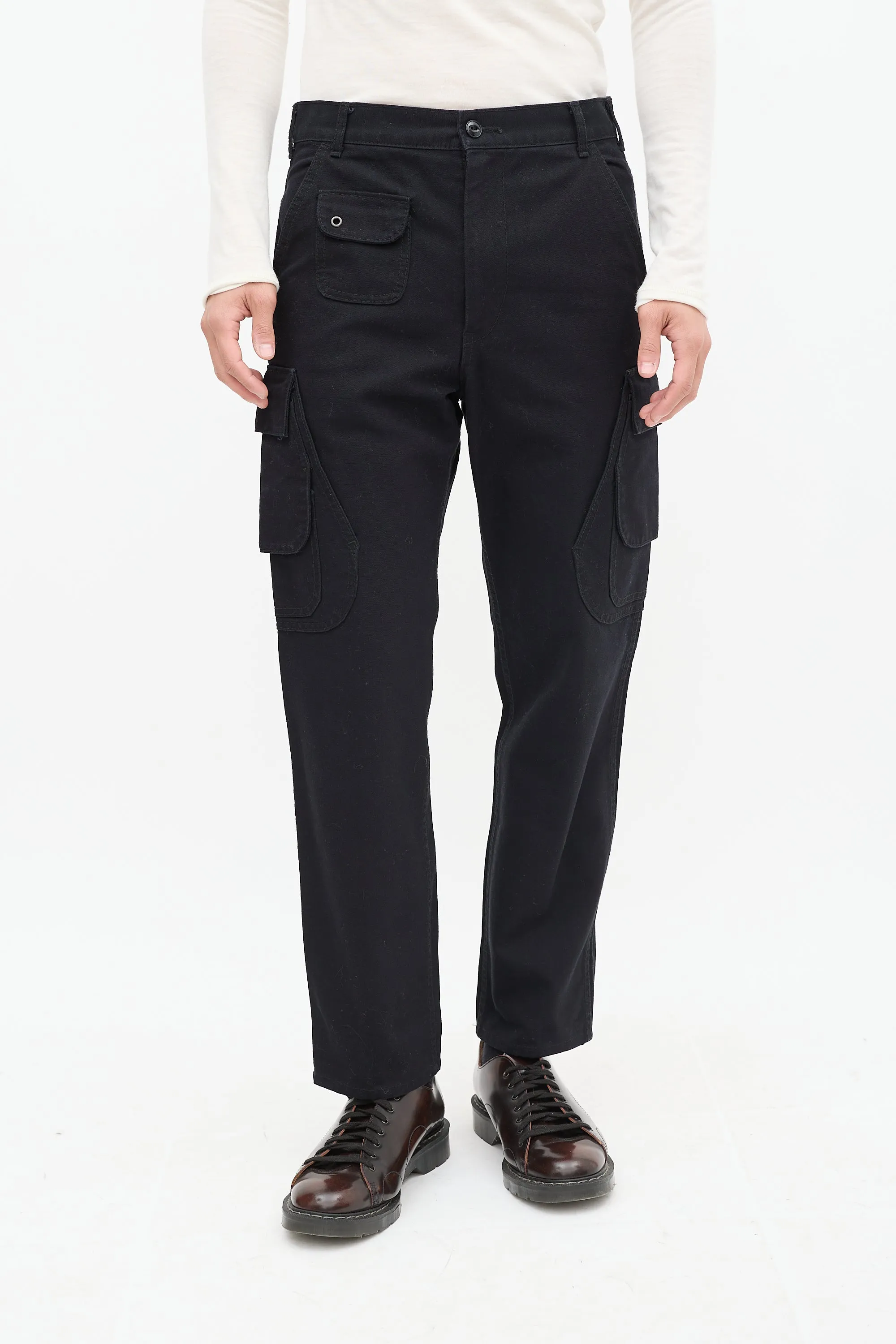 Black Tapered Cargo Trouser