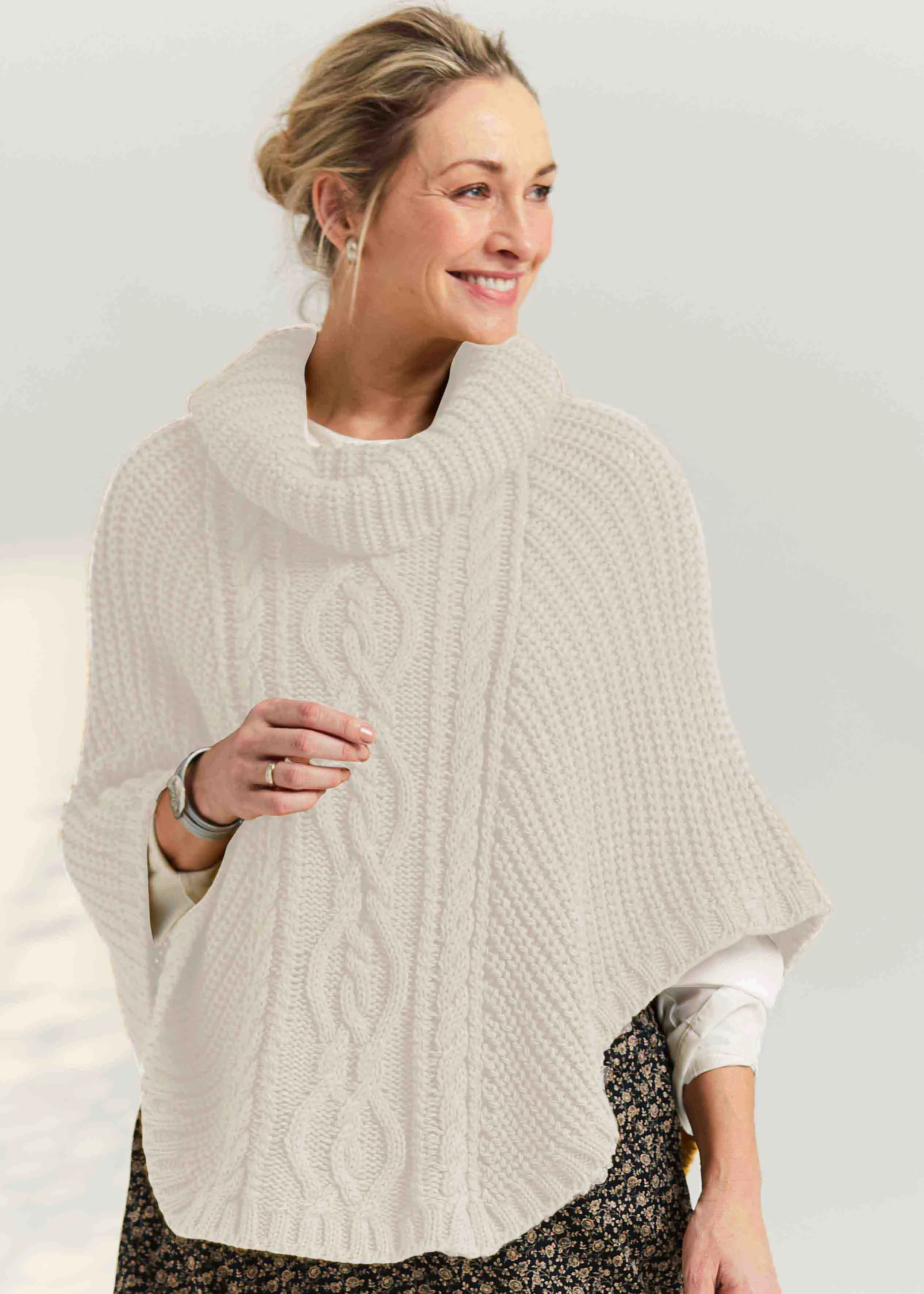 Blanche Cable Knit Poncho