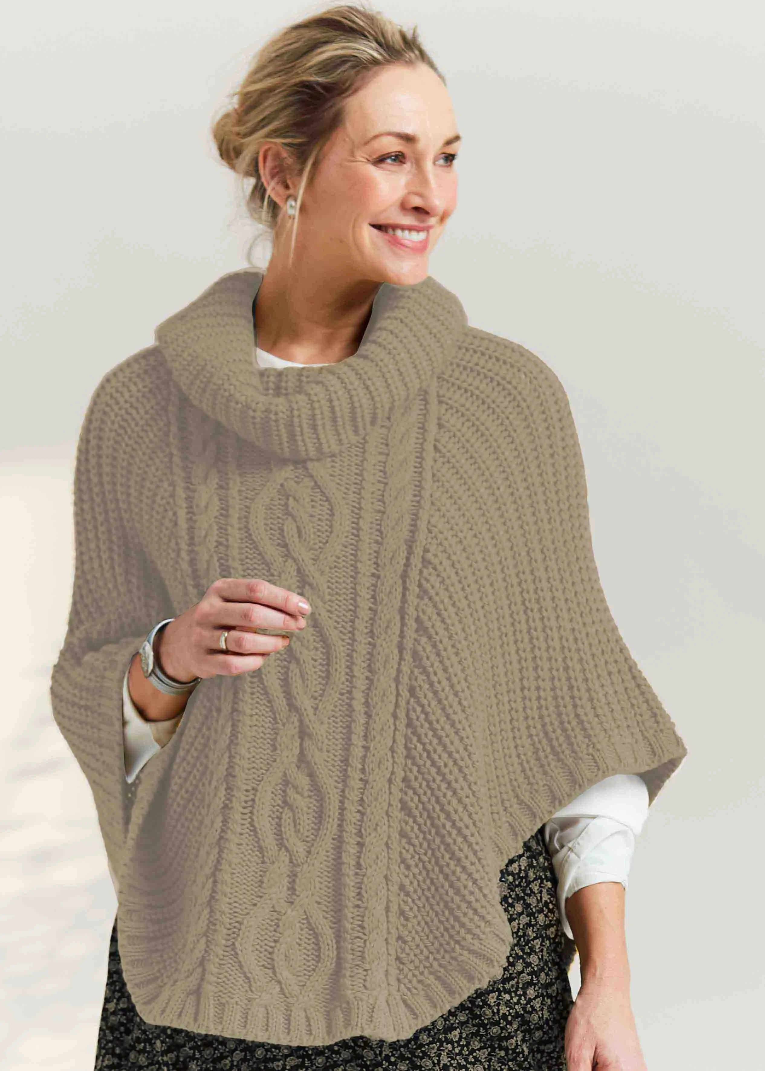 Blanche Cable Knit Poncho