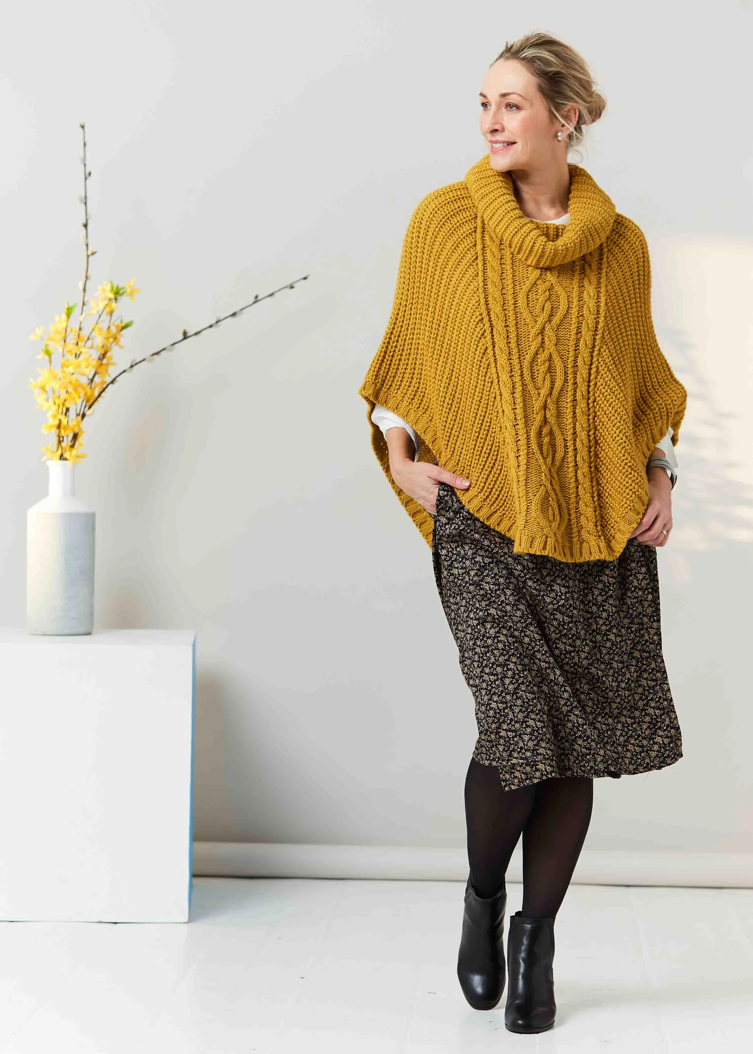 Blanche Cable Knit Poncho