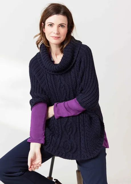 Blanche Cable Knit Poncho