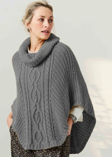 Blanche Cable Knit Poncho