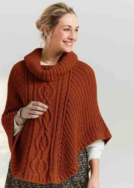 Blanche Cable Knit Poncho