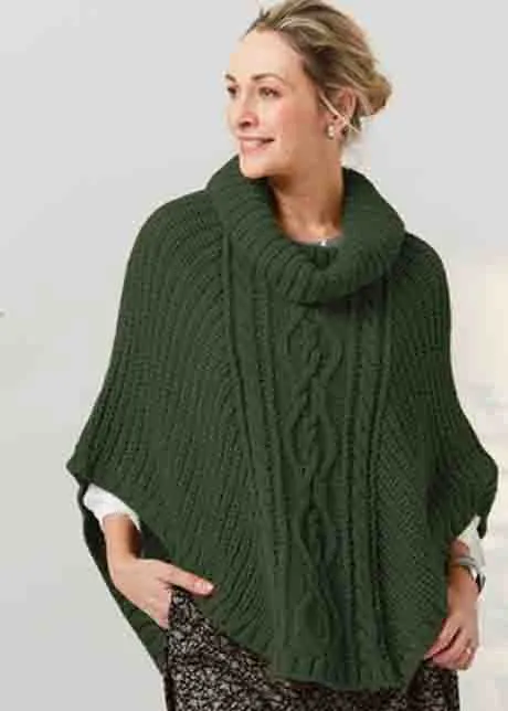 Blanche Cable Knit Poncho