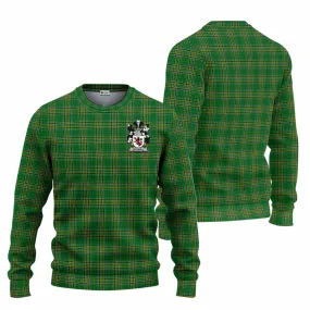 Burnell Irish Clan Tartan Knitted Sweater with Coat of Arms