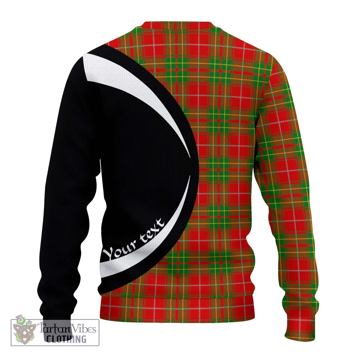 Burnett Tartan Ugly Sweater with Family Crest Circle Style