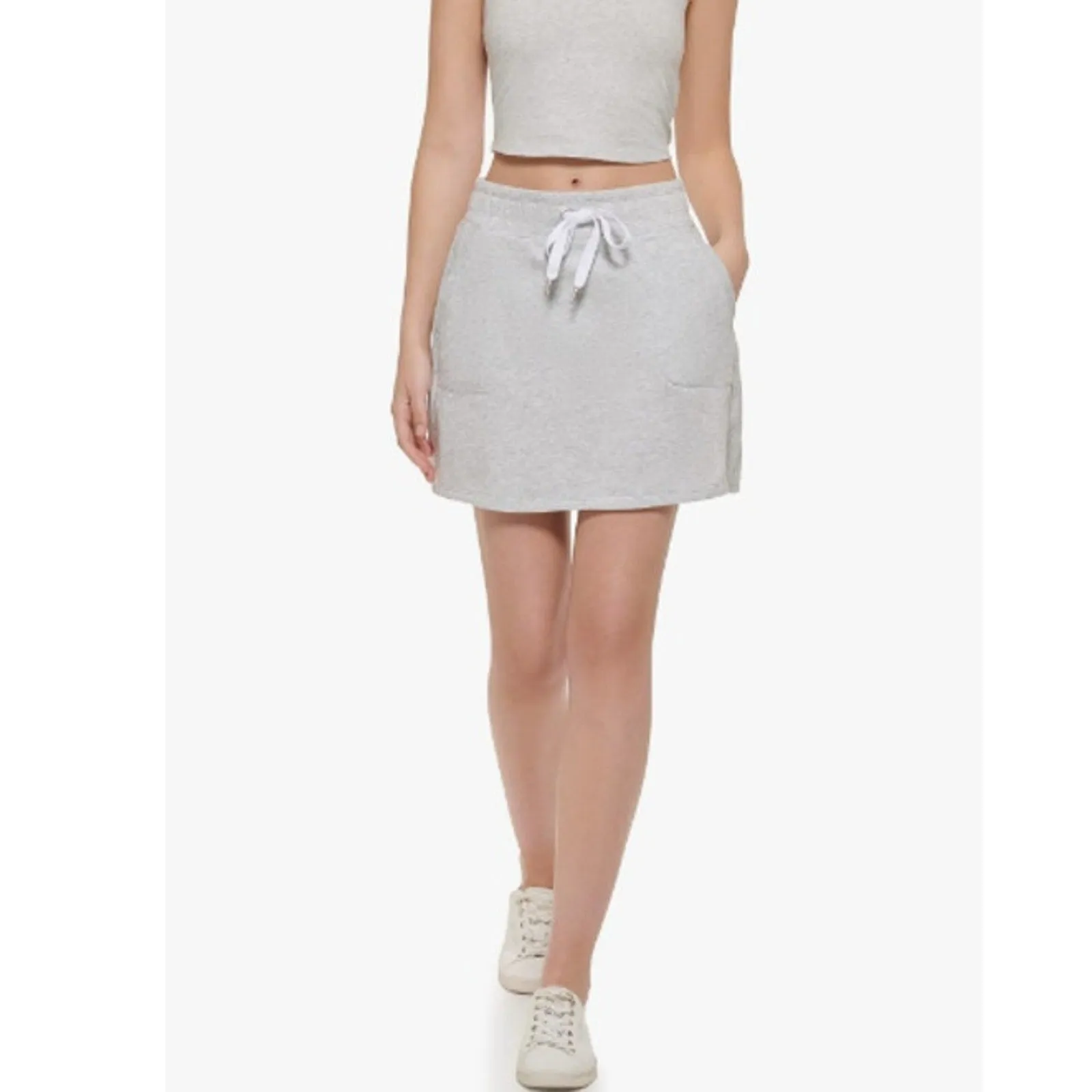 CALVIN KLEIN PERFORMANCE Women's Eco-Terry Skirt S Heather Grey Pull on NWT