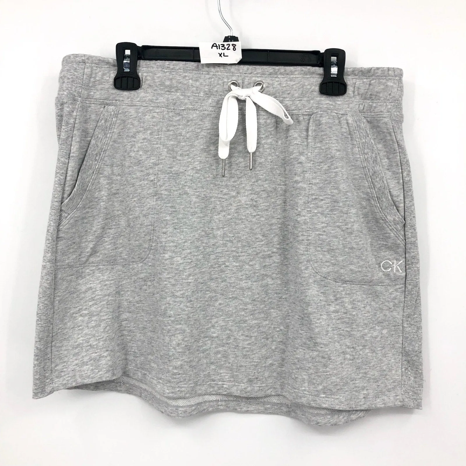 CALVIN KLEIN PERFORMANCE Women's Eco-Terry Skirt S Heather Grey Pull on NWT