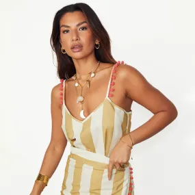 Camel Stripe Cami Top