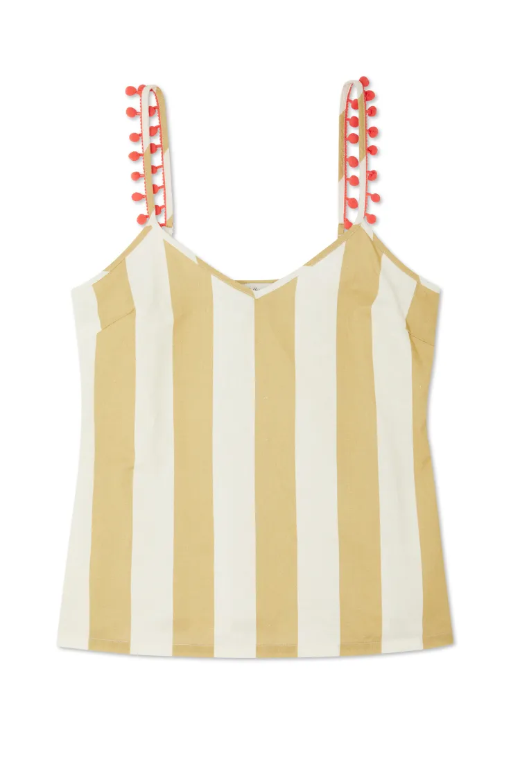 Camel Stripe Cami Top