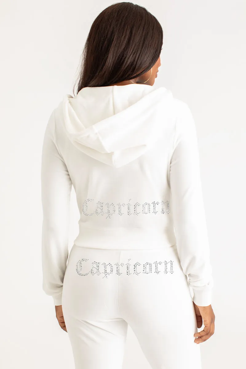 Capricorn Big Bling Velour Hoodie