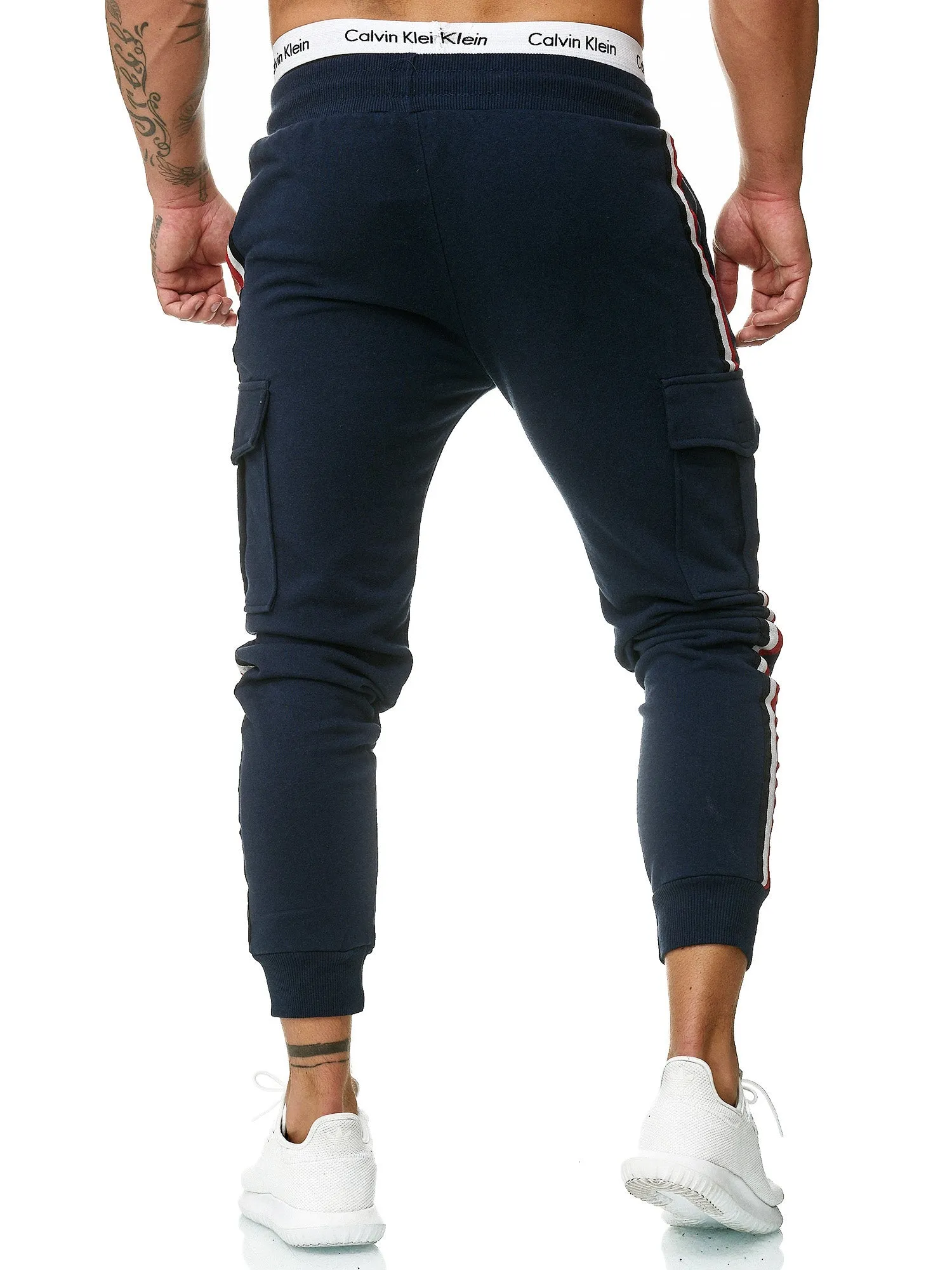 Cargo Dusi Stripe Sweatpants Joggers - Navy Blue X1C