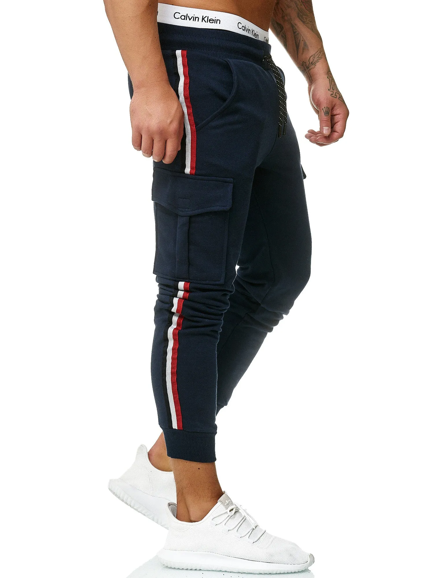 Cargo Dusi Stripe Sweatpants Joggers - Navy Blue X1C